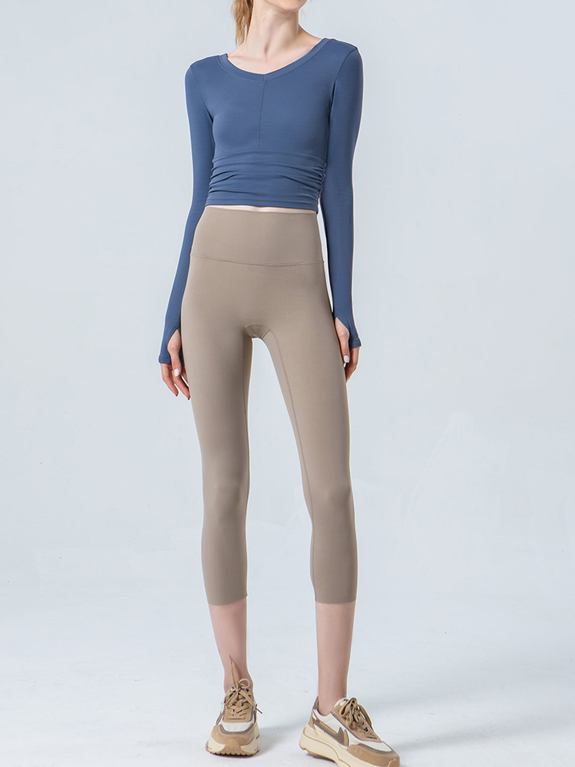 Wide Waistband Cropped Sports Leggings Carauana Store
