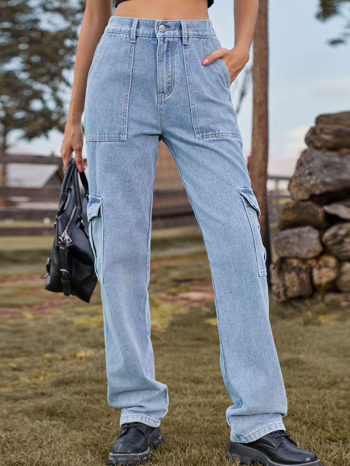 High Waist Cargo Jeans Carauana Store