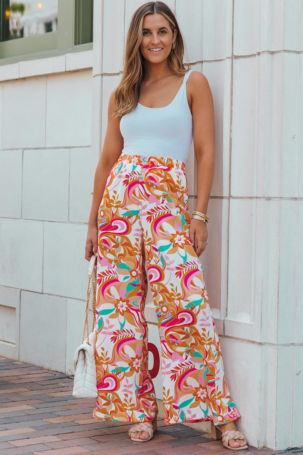 Floral Wide Leg Pants Carauana Store