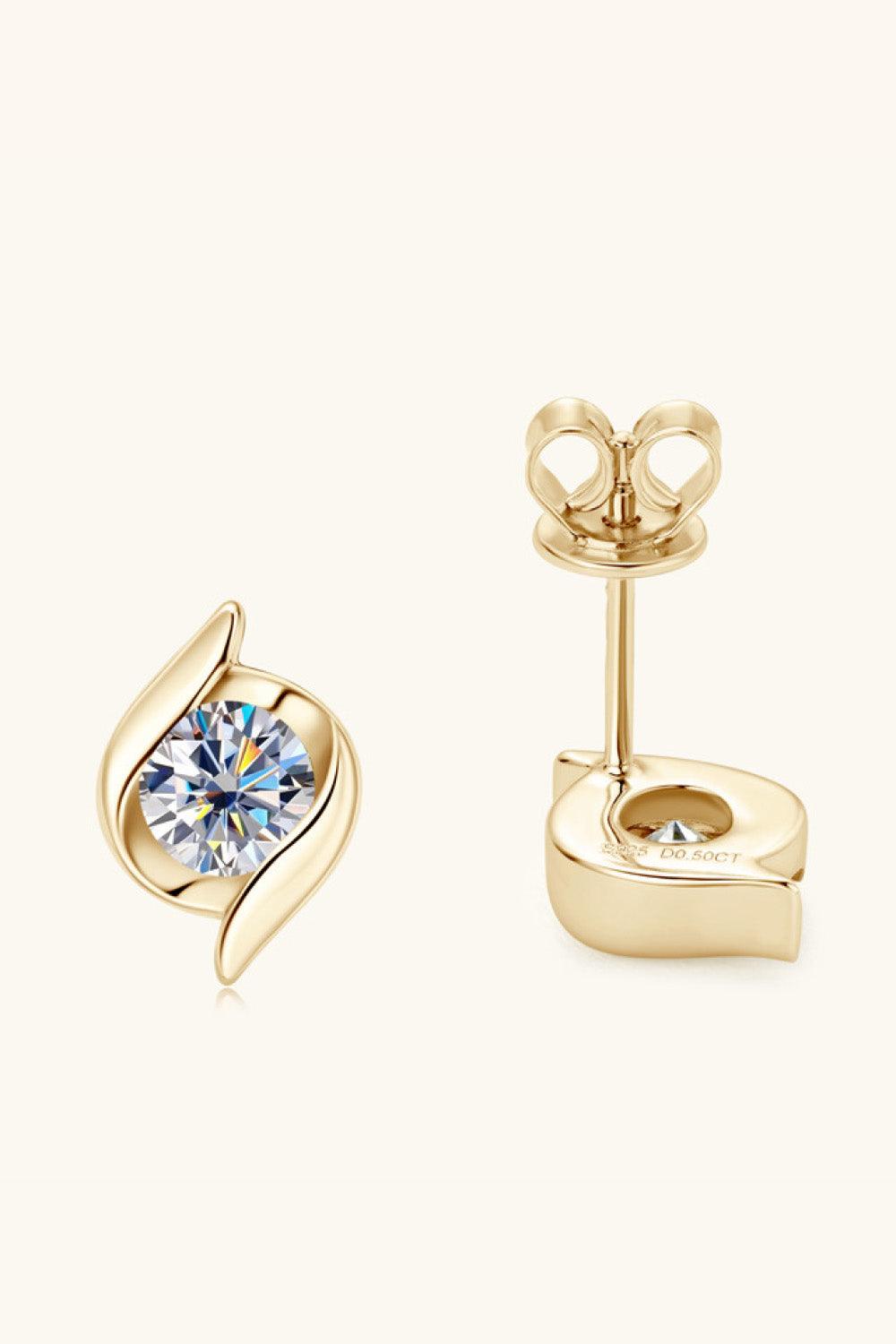 1 Carat Moissanite 925 Sterling Silver Stud Earrings Carauana Store