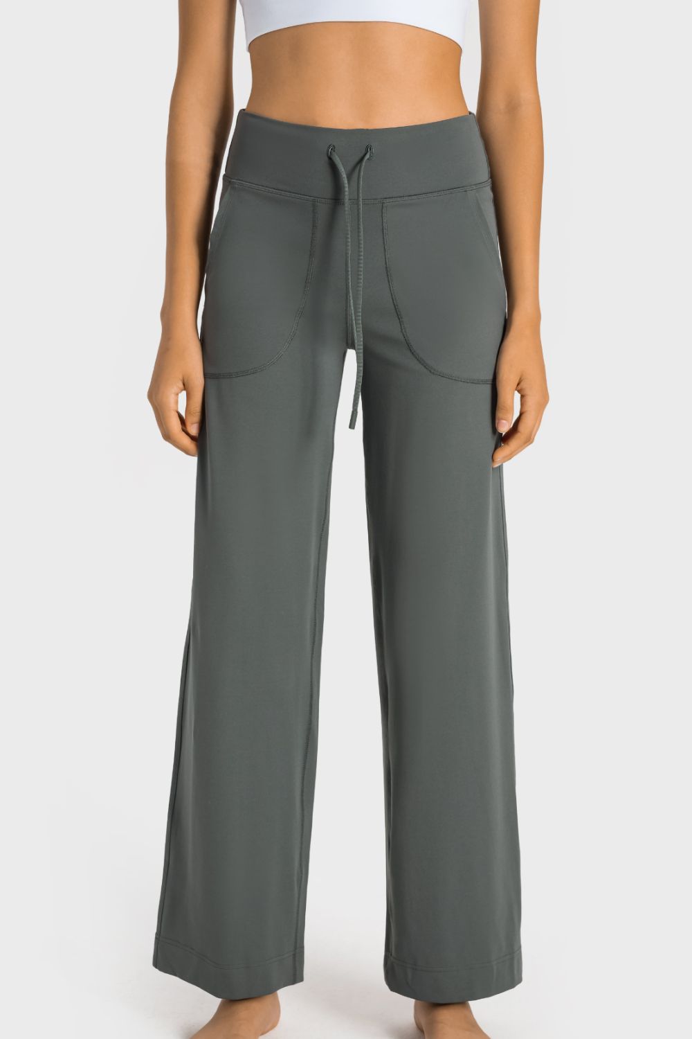Millennia Drawstring Waist Wide Leg Sports Pants with Pockets Carauana Store