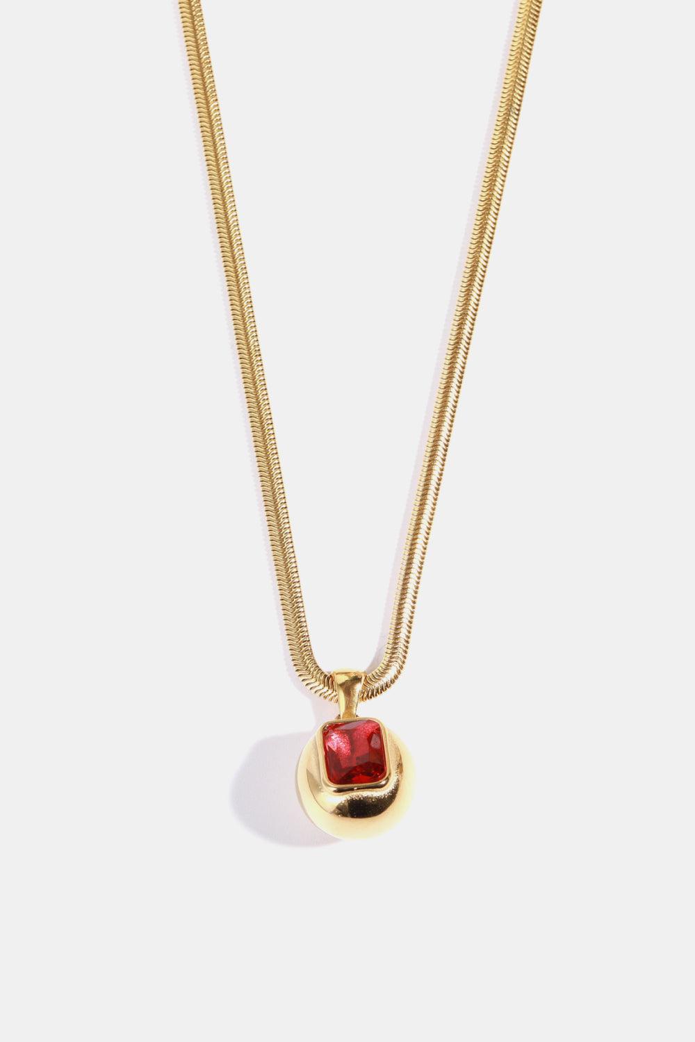 Zircon 18K Gold-Plated Geometrical Shape Pendant Necklace Carauana Store