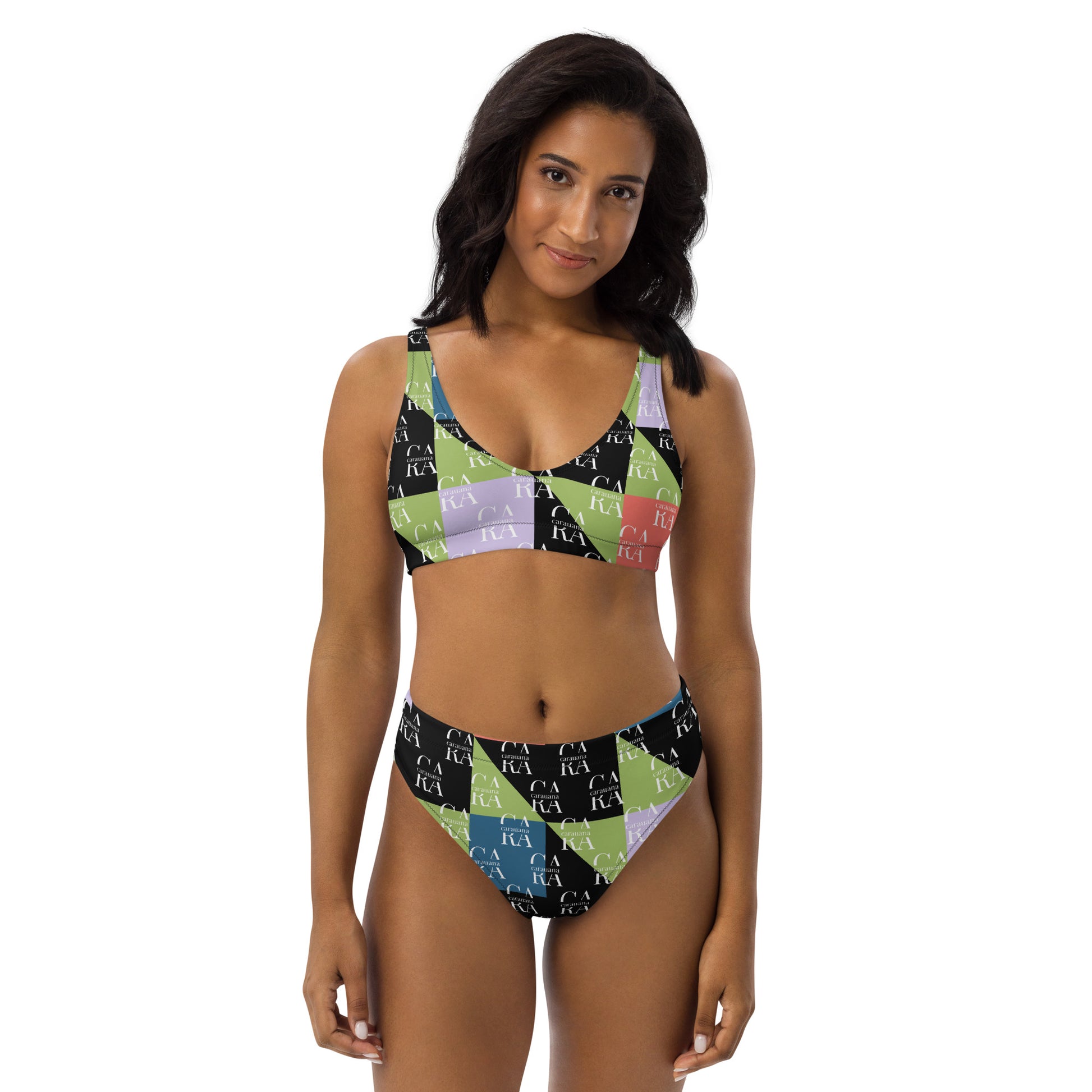 Carauana high-waisted bikini Green Black branded Carauana Store