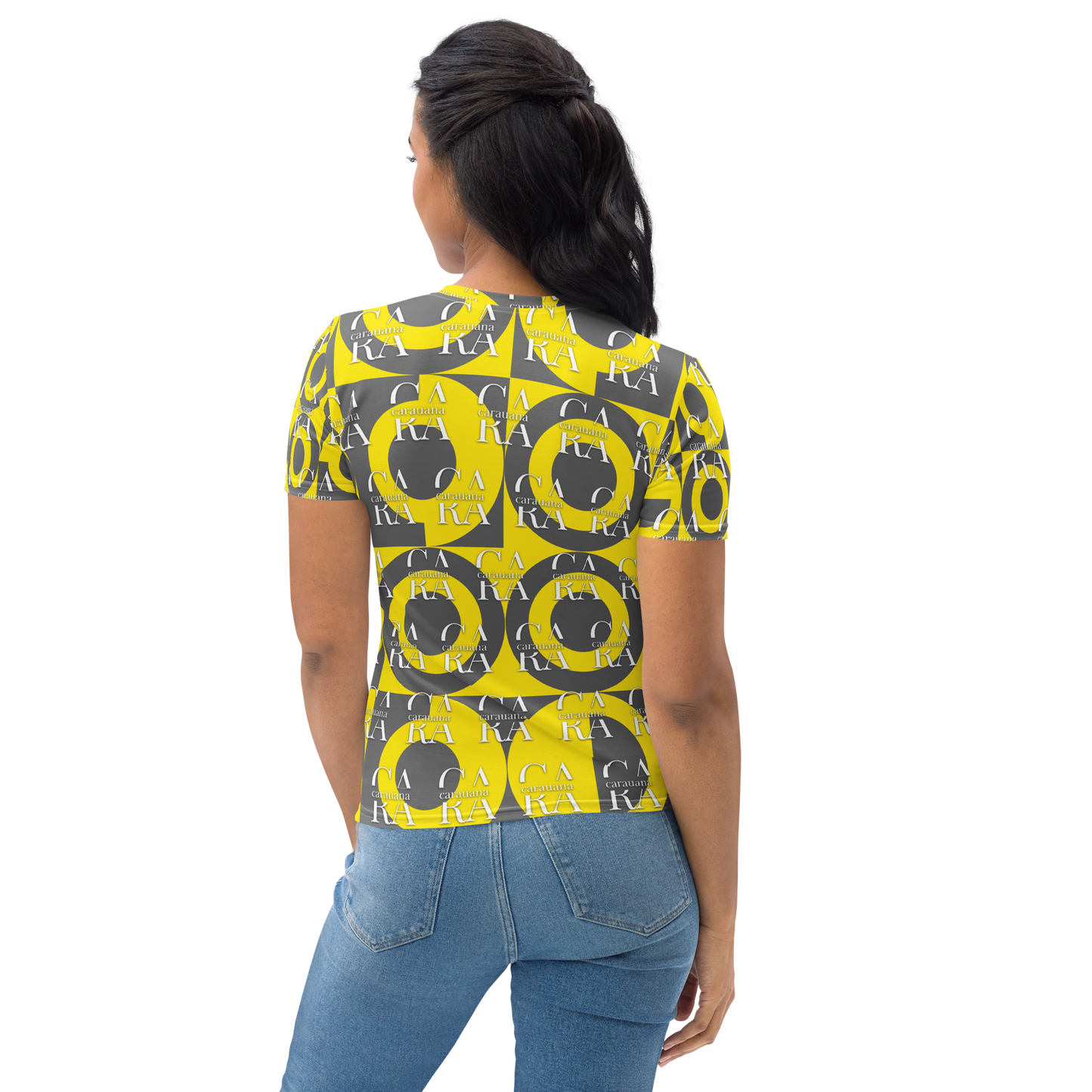 CaRaUaNa Women's T-shirt Grey Yellow
