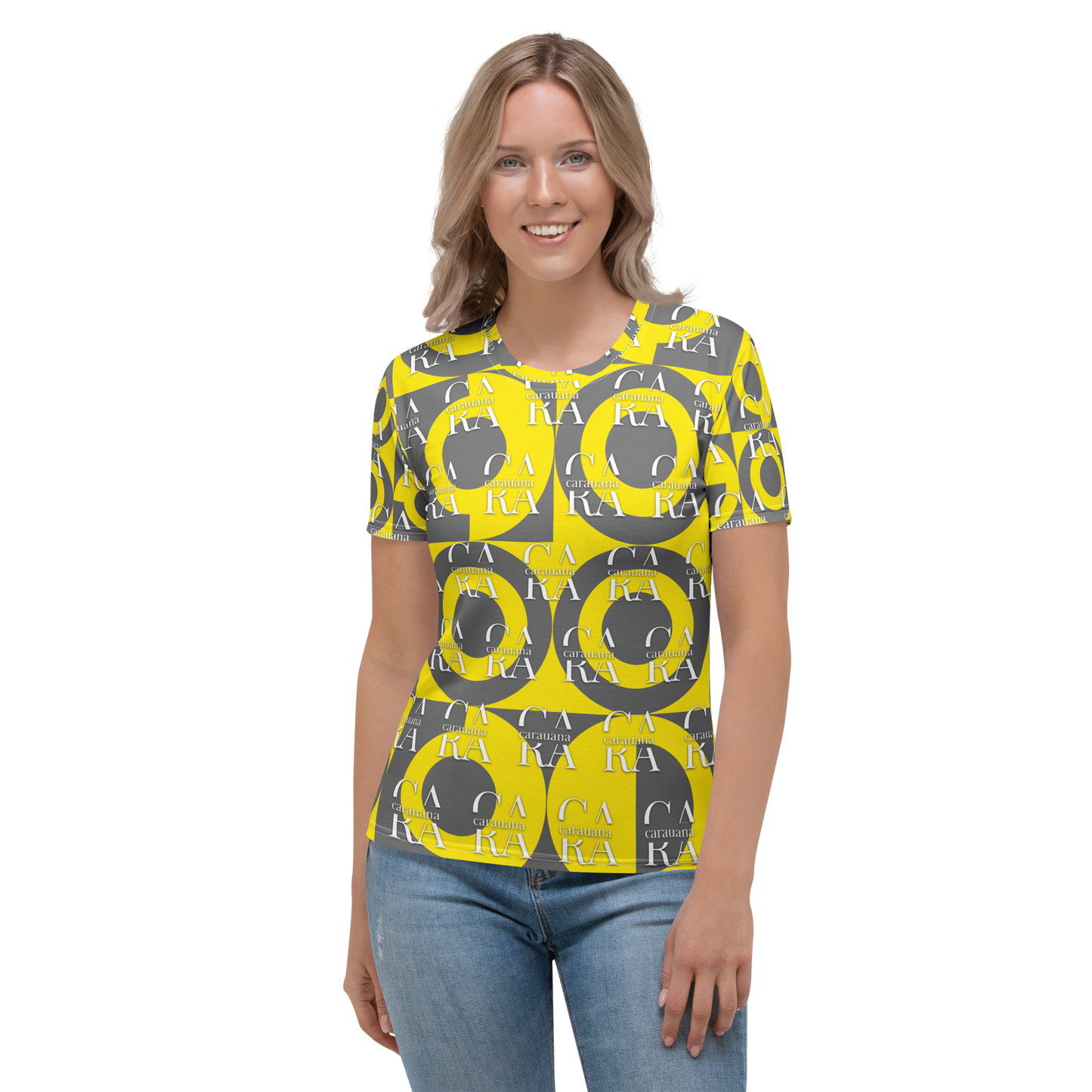 CaRaUaNa Women's T-shirt Grey Yellow