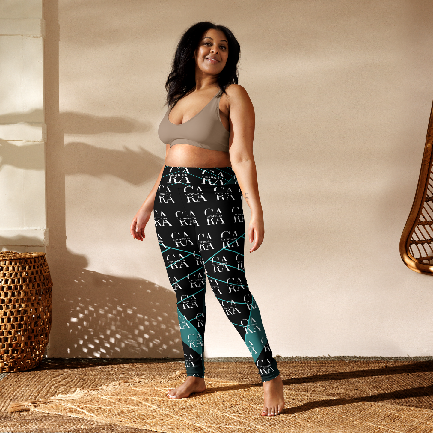 CaRaUaNa Leggings SPORT black Green Famous Carauana Store
