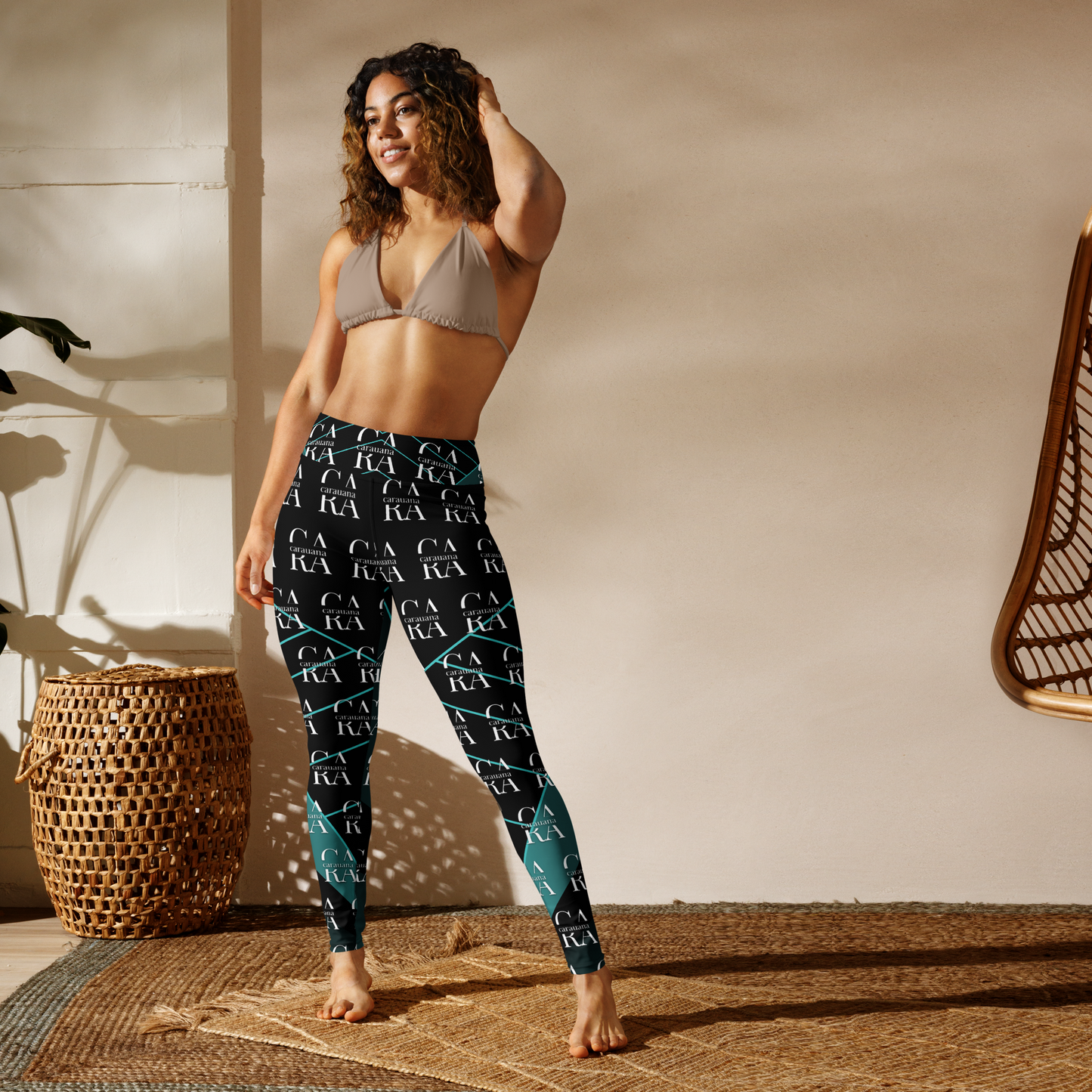 CaRaUaNa Leggings SPORT black Green Famous Carauana Store