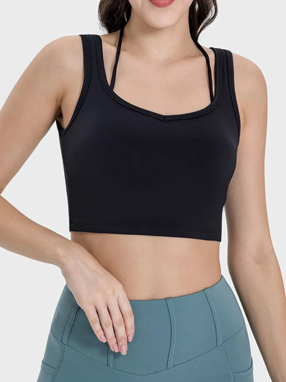 Millennia Crisscross Square Neck Active Tank Carauana Store