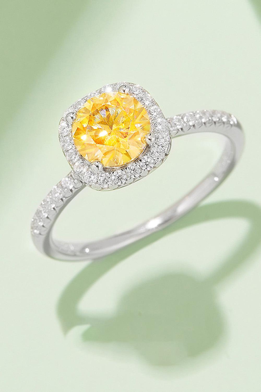 Adored 1 Carat Moissanite 925 Sterling Silver Halo Ring Carauana Store