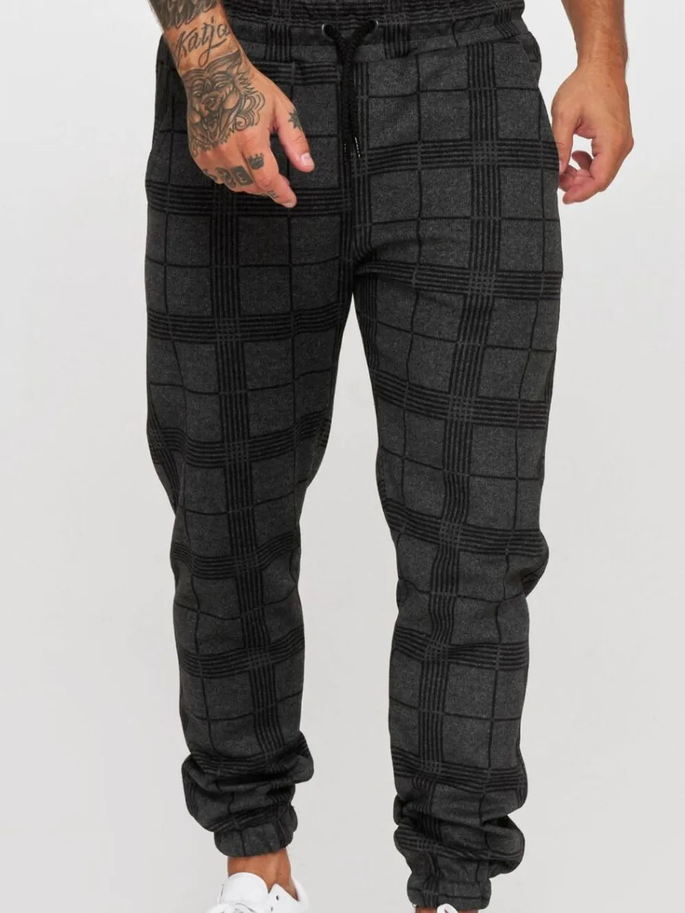 Men's Plus Size Plaid Drawstring Pants Carauana Store