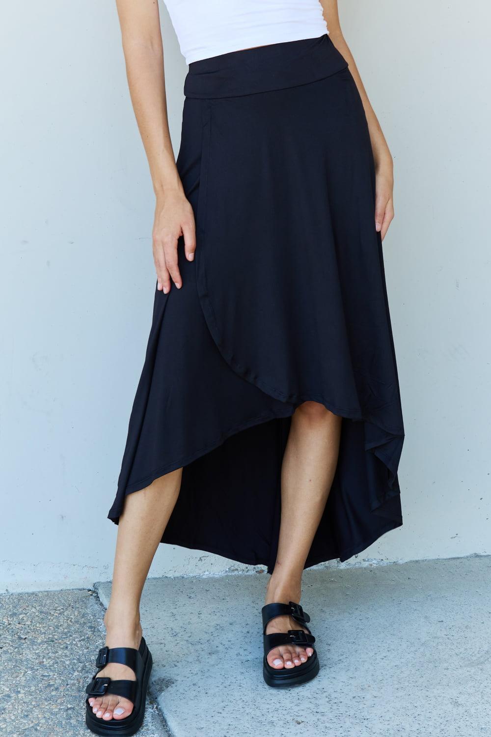 Ninexis First Choice High Waisted Flare Maxi Skirt in Black Carauana Store