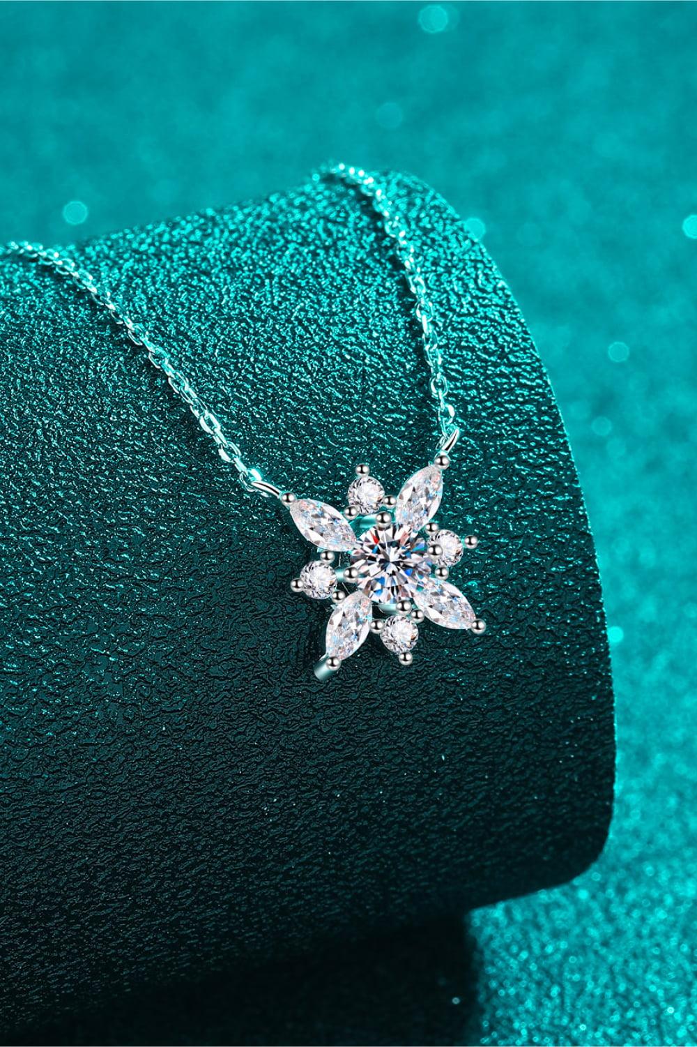 Moissanite Rhodium-Plated Necklace Carauana Store