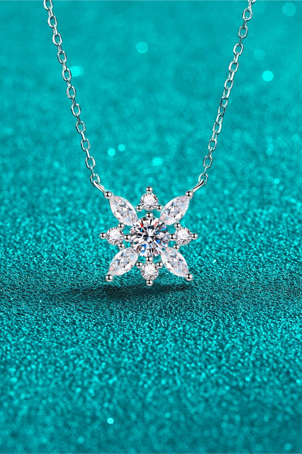 Moissanite Rhodium-Plated Necklace Carauana Store