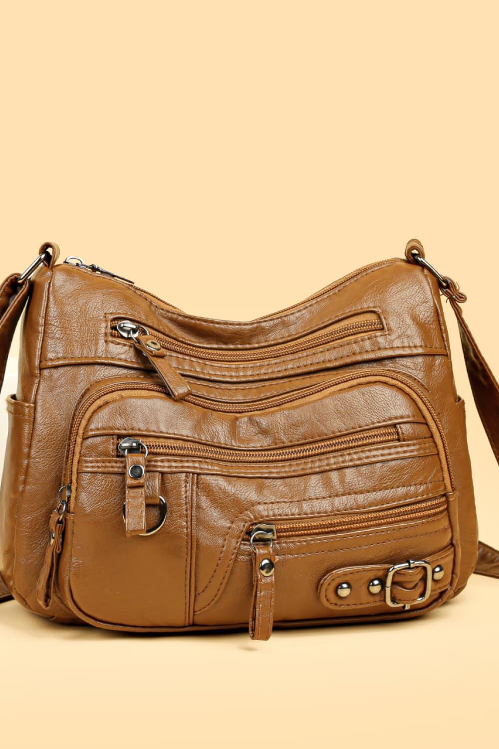 Multi-Pocket PU Leather Crossbody Bag Carauana Store