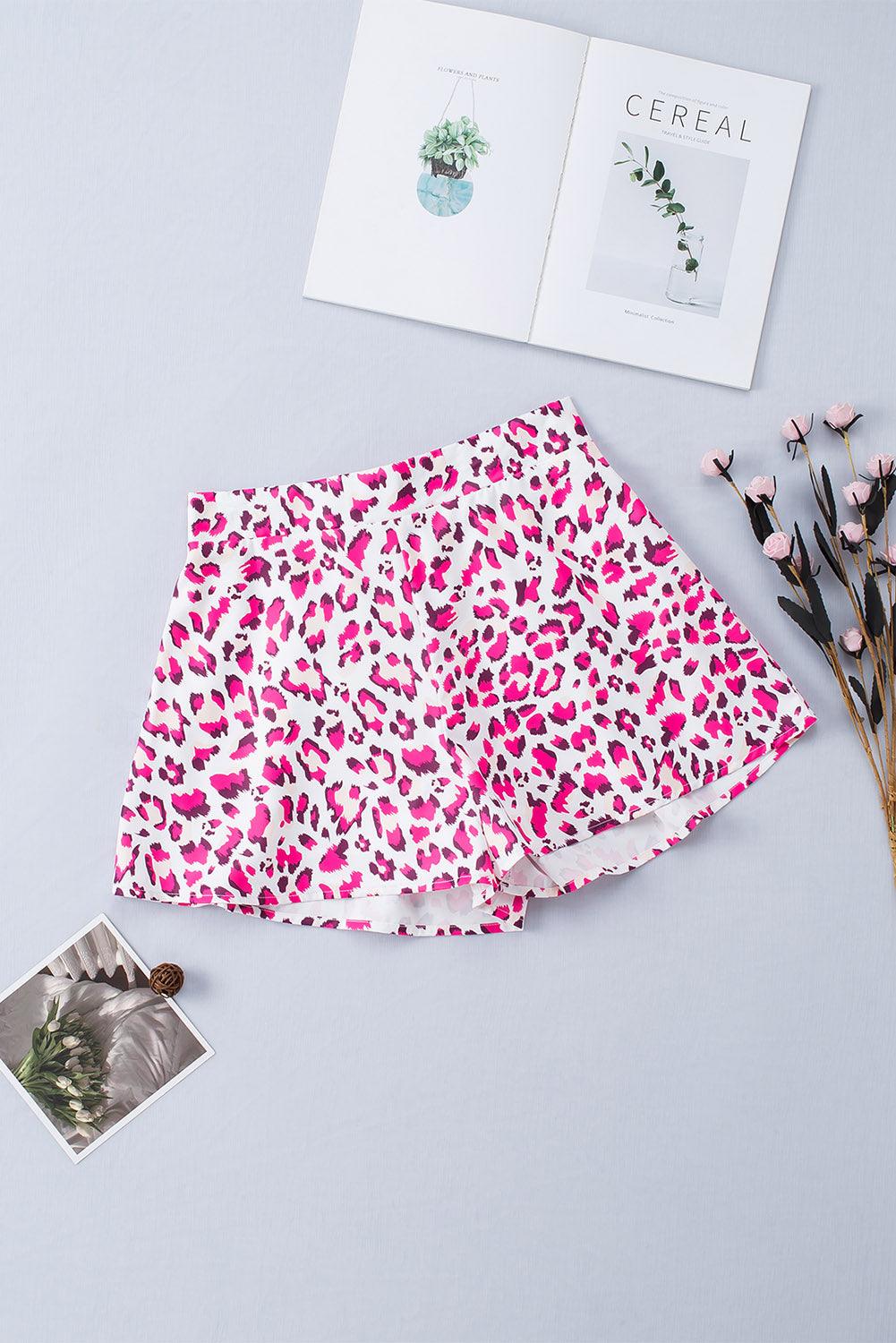 Leopard Print Elastic Waist Shorts Carauana Store