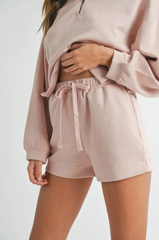 MABLE Half Zip Sweatshirt and Shorts Set Carauana Store