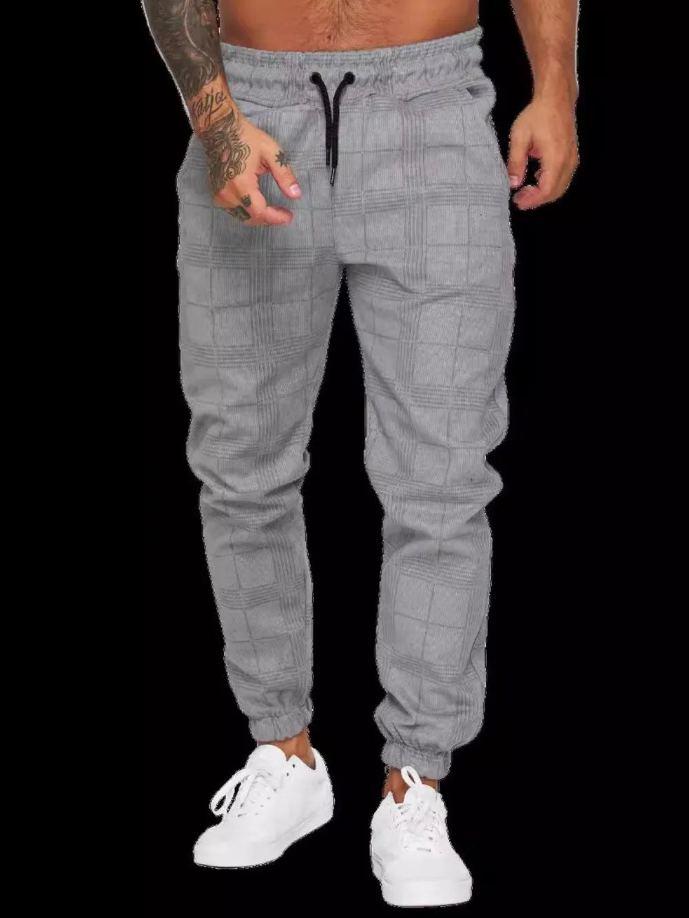 Men's Plus Size Plaid Drawstring Pants Carauana Store