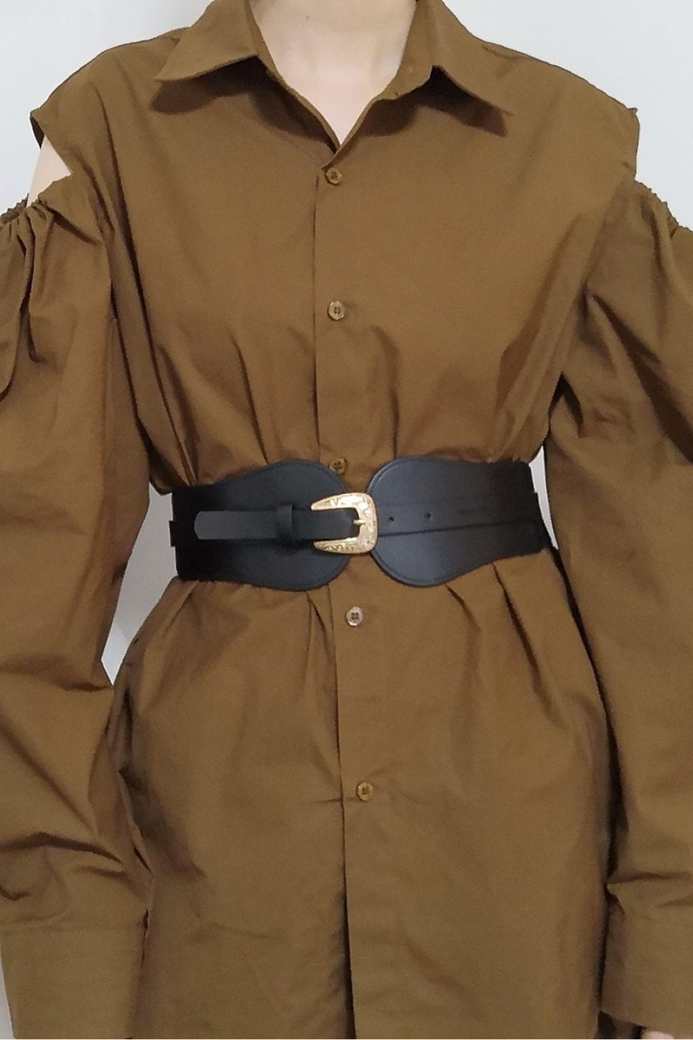Wide Elastic Belt with Alloy Buckle Carauana Store