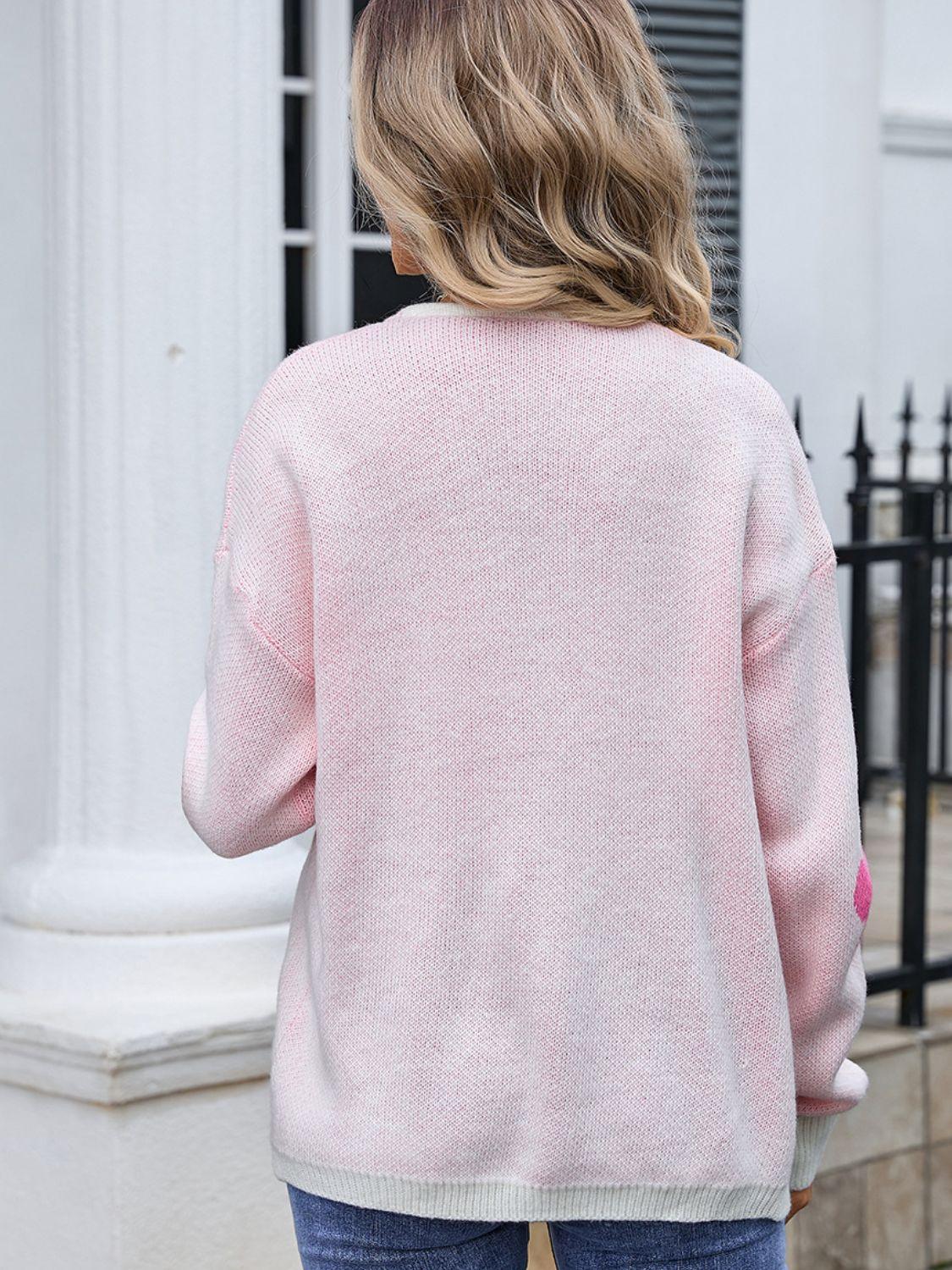 Angel Wings Flower Open Front Long Sleeve Cardigan Carauana Store
