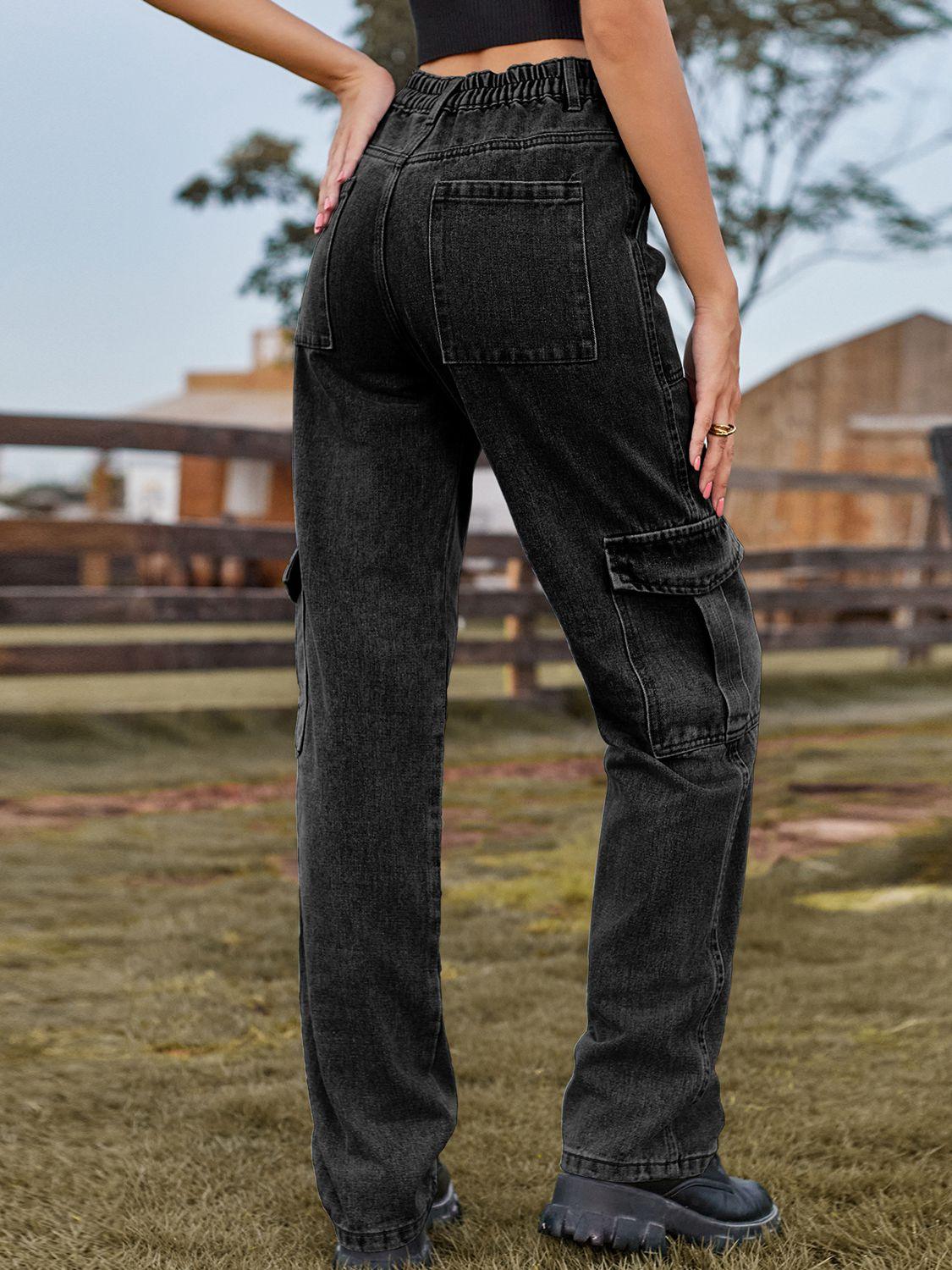 High Waist Cargo Jeans Carauana Store
