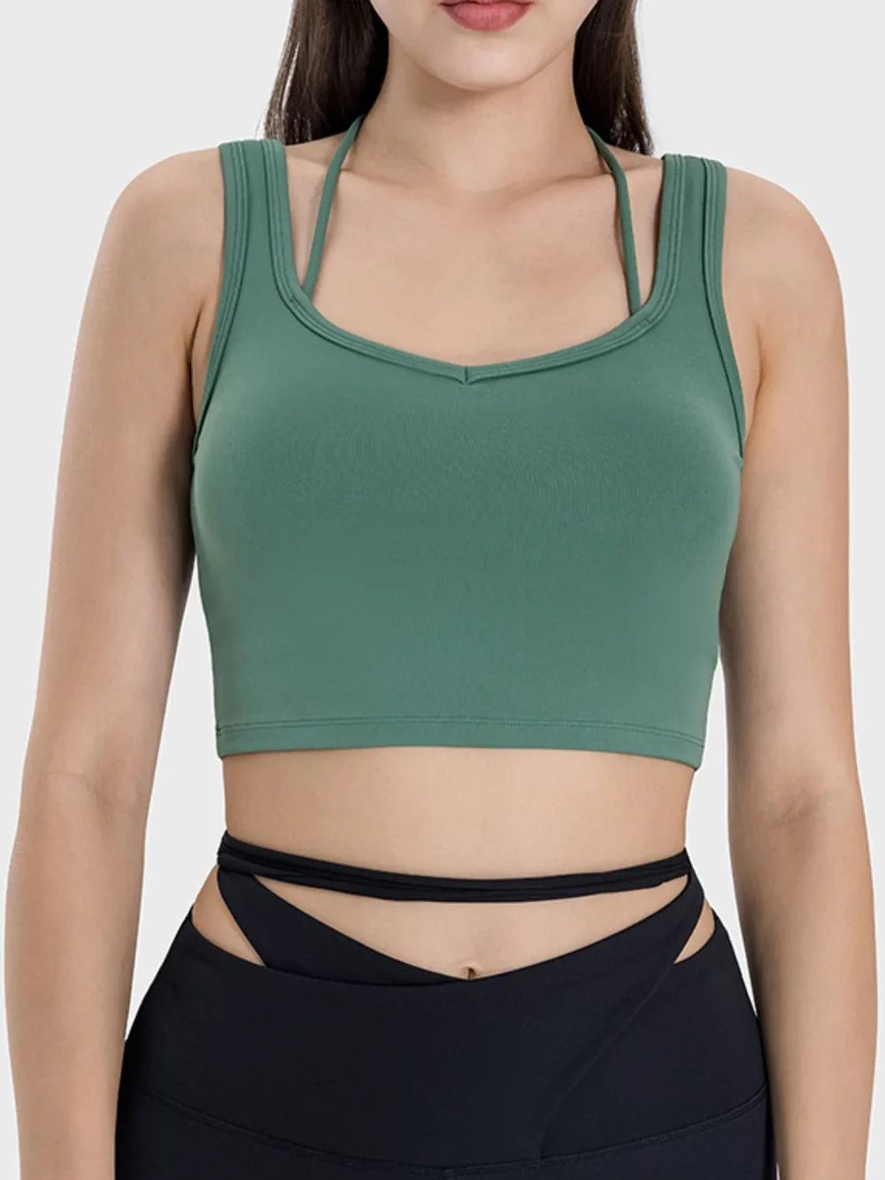 Millennia Crisscross Square Neck Active Tank Carauana Store