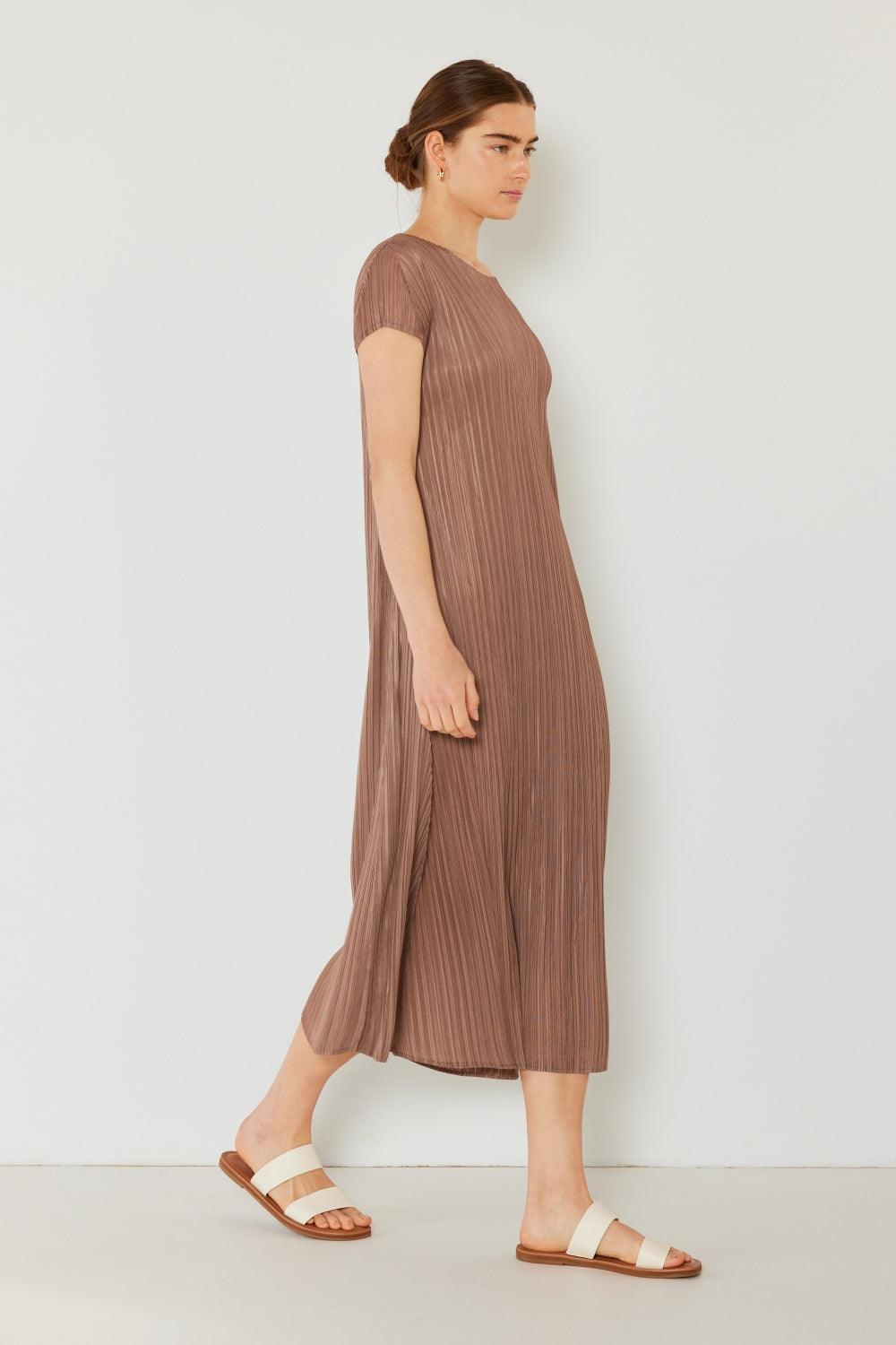 Marina West Swim Pleated Cap Sleeve A-Line Dress Carauana Store
