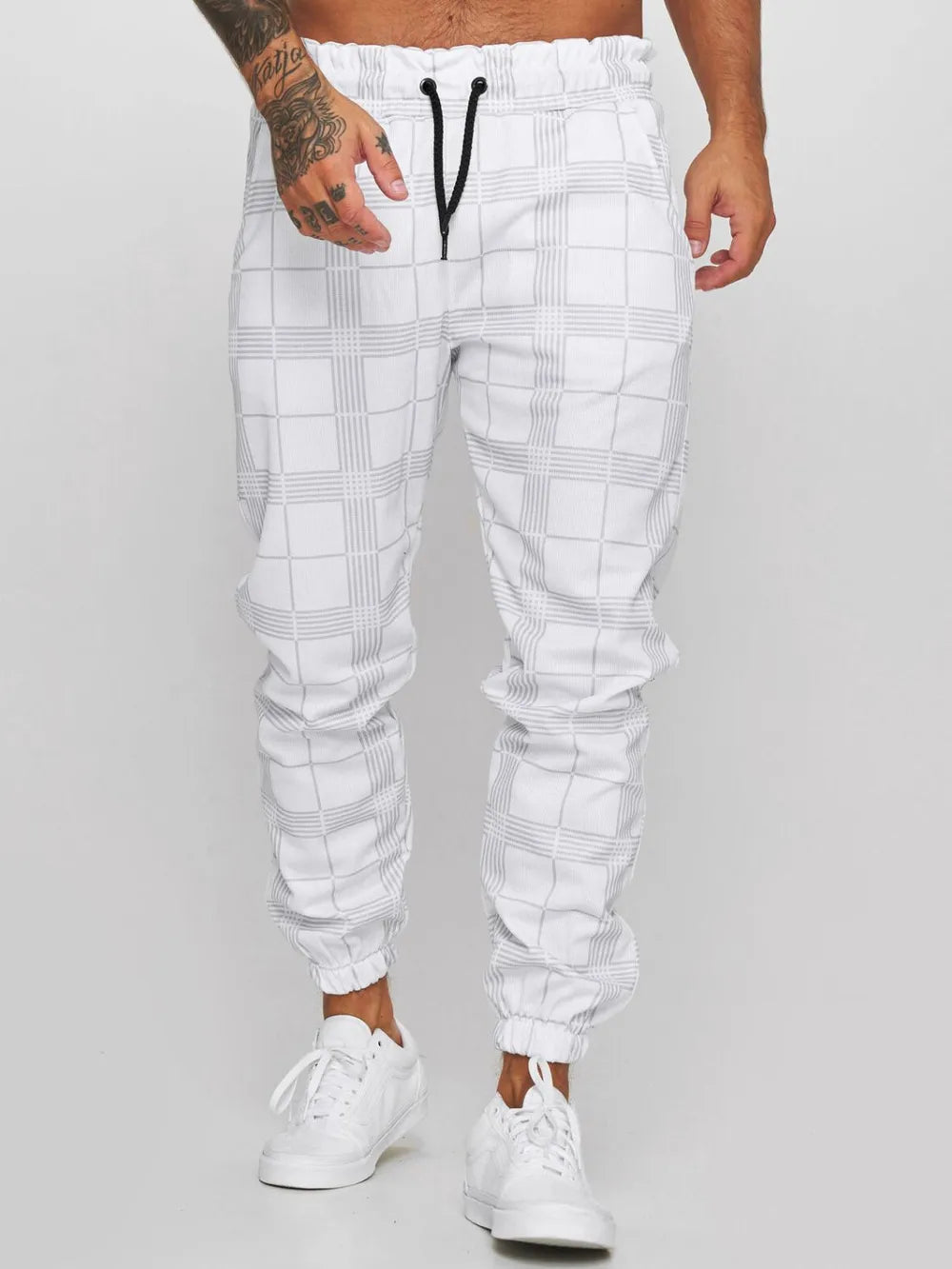 Men's Plus Size Plaid Drawstring Pants Carauana Store