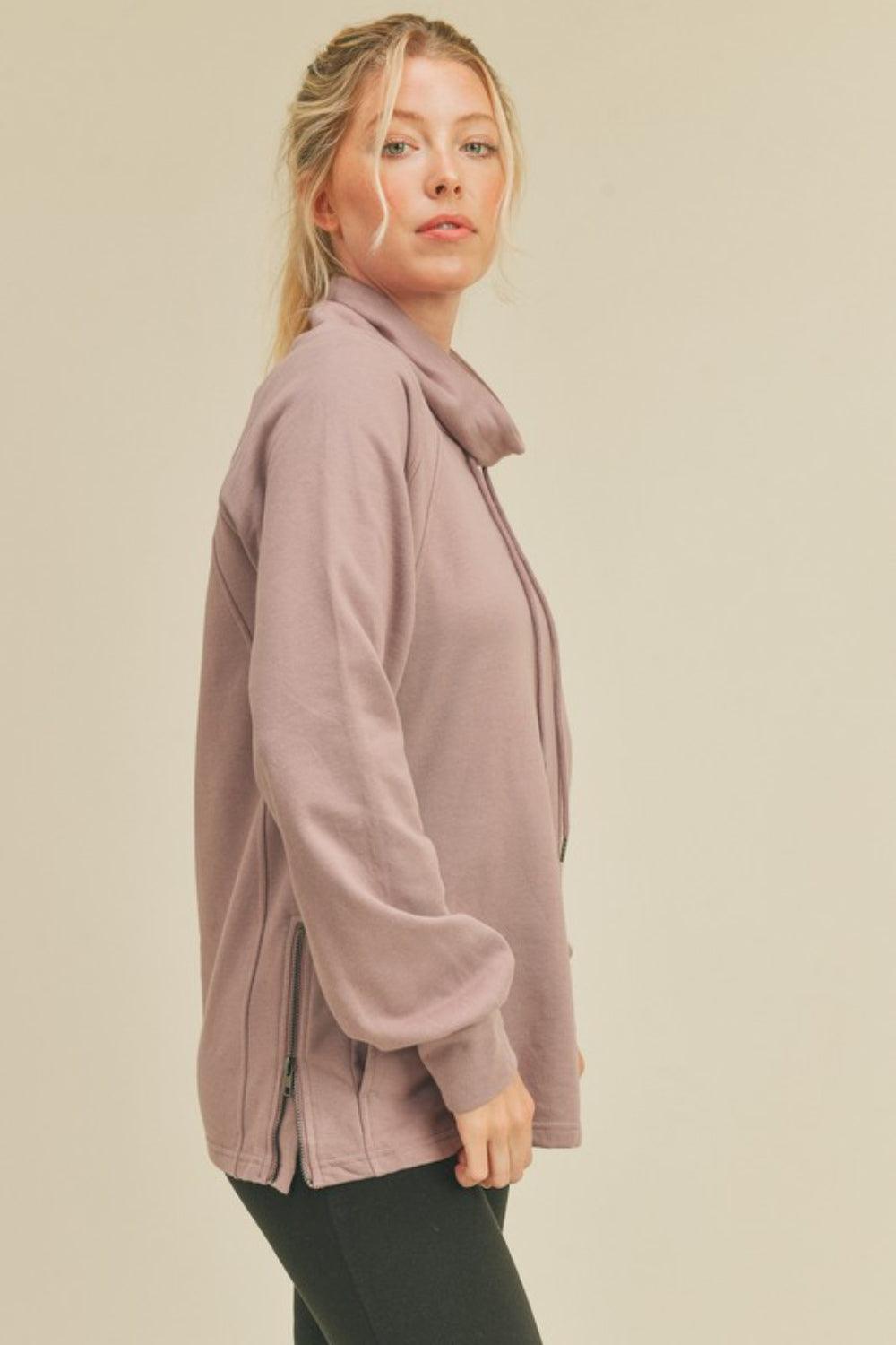 Kimberly C Drawstring Side Zip Sweatshirt Carauana Store