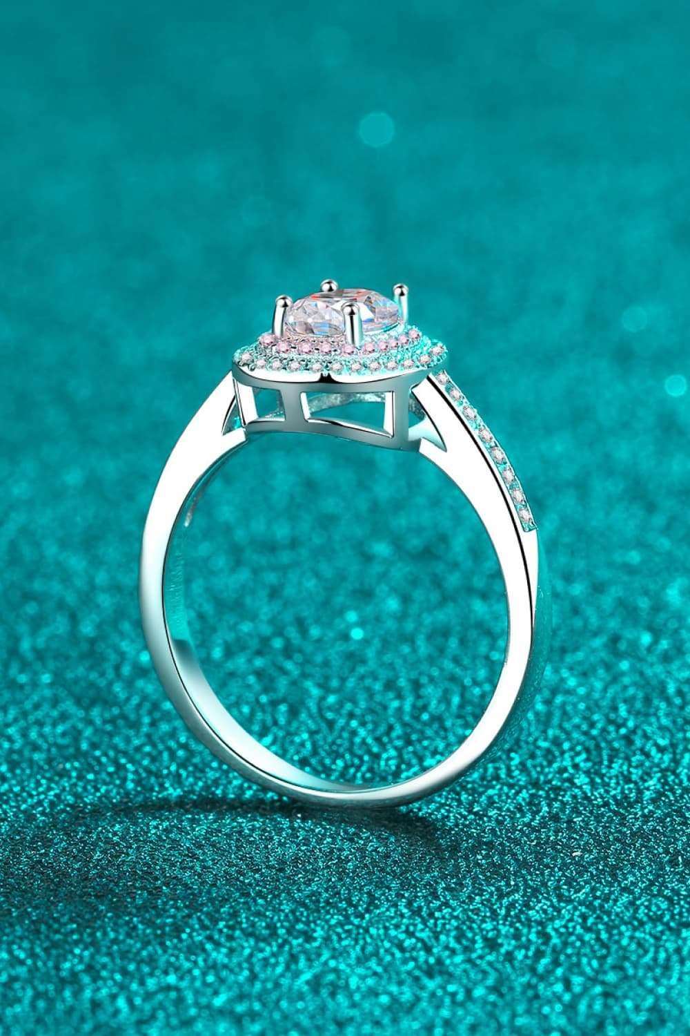 1 Carat Moissanite 925 Sterling Silver Halo Ring Carauana Store