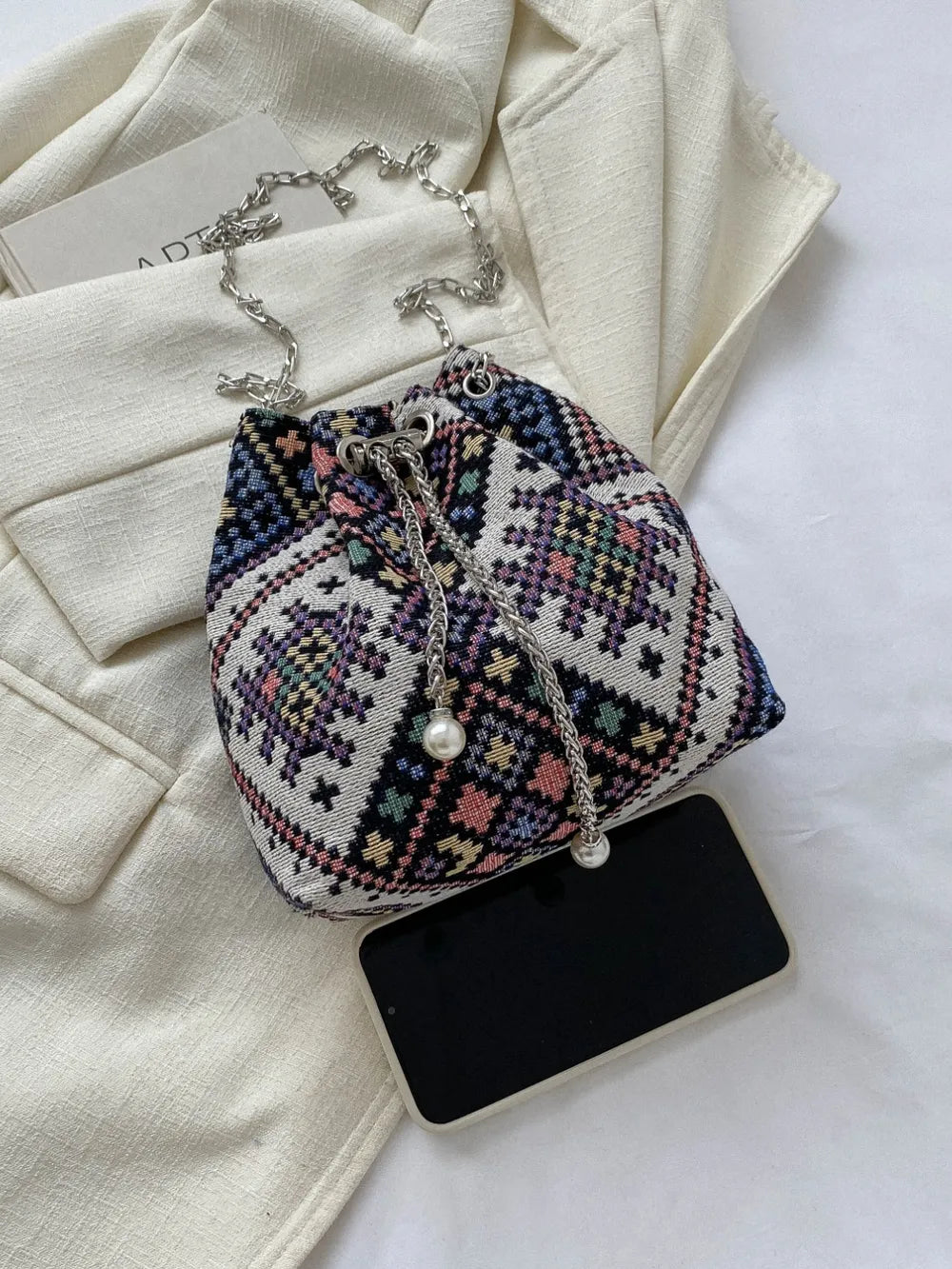 Printed Chain Bucket Bag Carauana Store