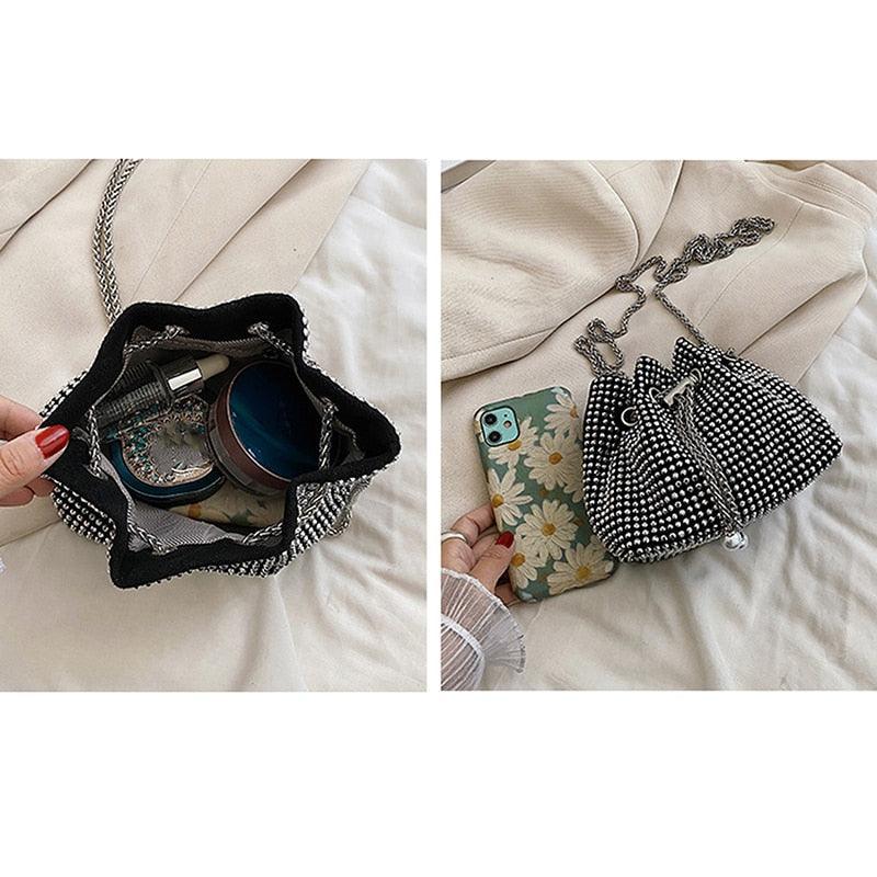 diamond clutch shoulder bag Shinny Rhinestone Evening Shoulder Bags Carauana Store