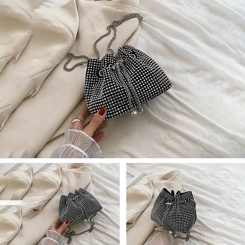 diamond clutch shoulder bag Shinny Rhinestone Evening Shoulder Bags Carauana Store