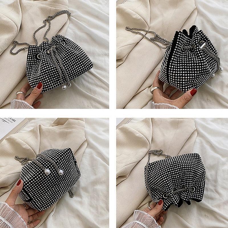 diamond clutch shoulder bag Shinny Rhinestone Evening Shoulder Bags Carauana Store