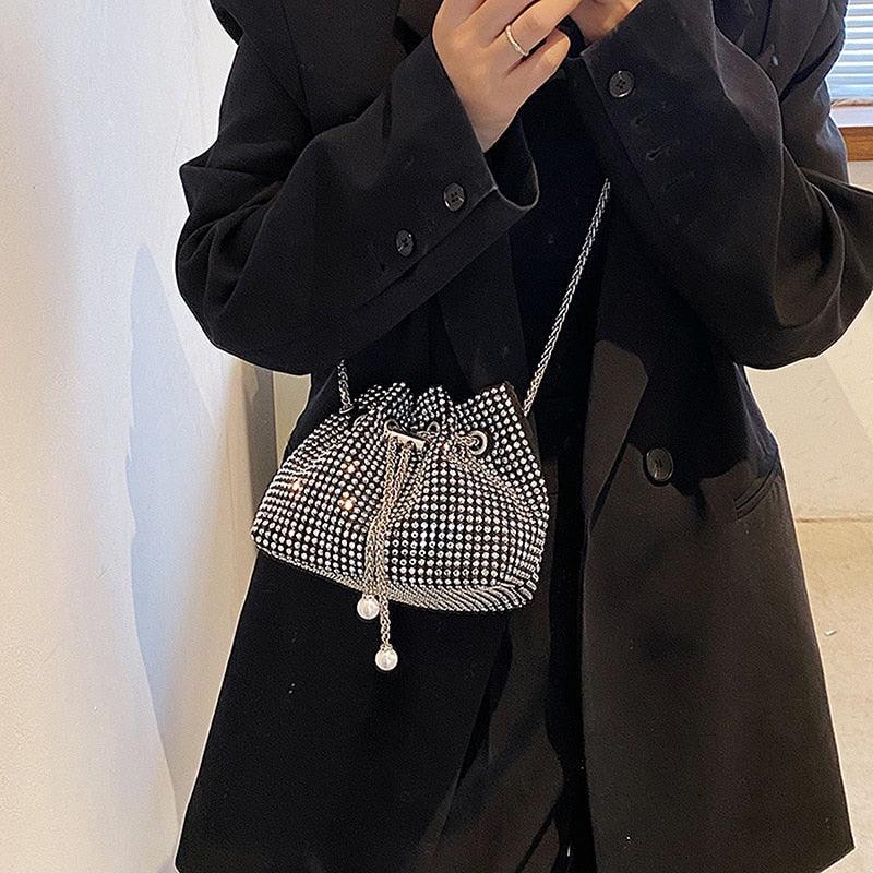 diamond clutch shoulder bag Shinny Rhinestone Evening Shoulder Bags Carauana Store