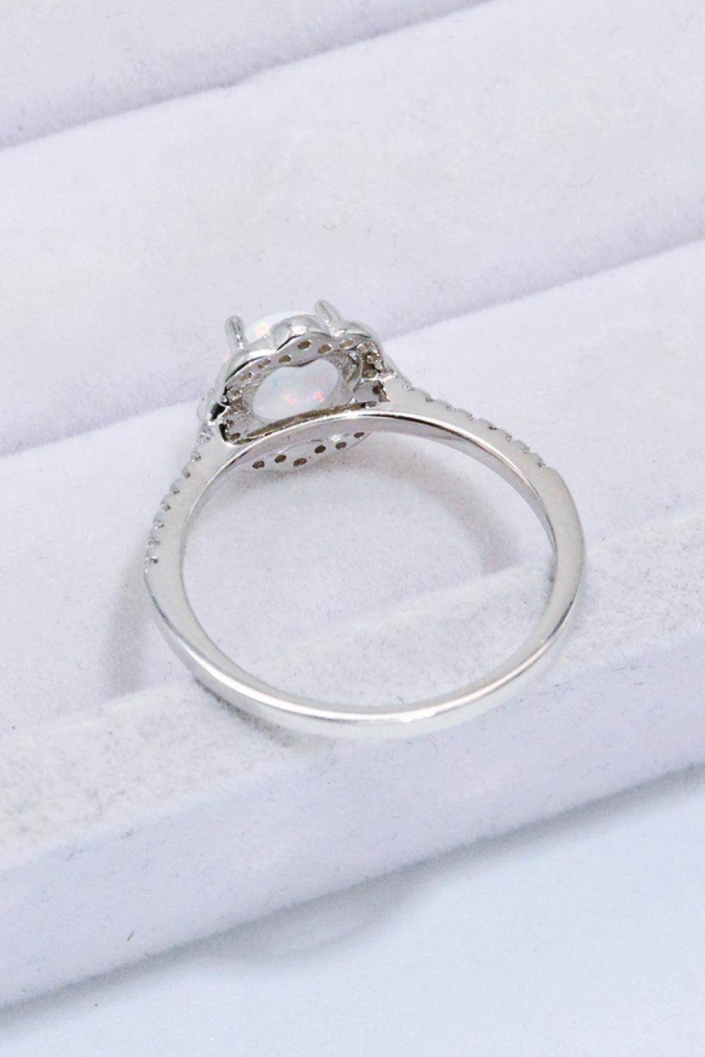 Platinum-Plated 4-Prong Opal Ring Carauana Store