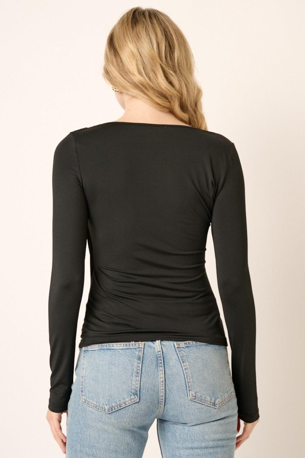 Mittoshop Ruched Long Sleeve Slim Top Carauana Store