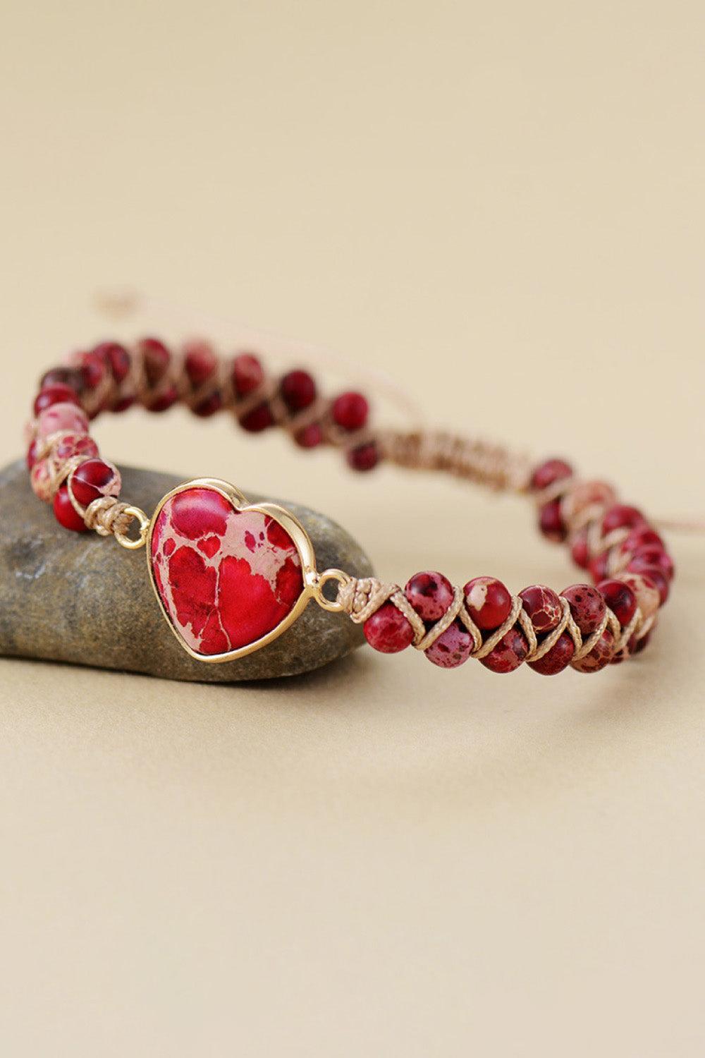Handmade Heart Shape Natural Stone Bracelet Carauana Store