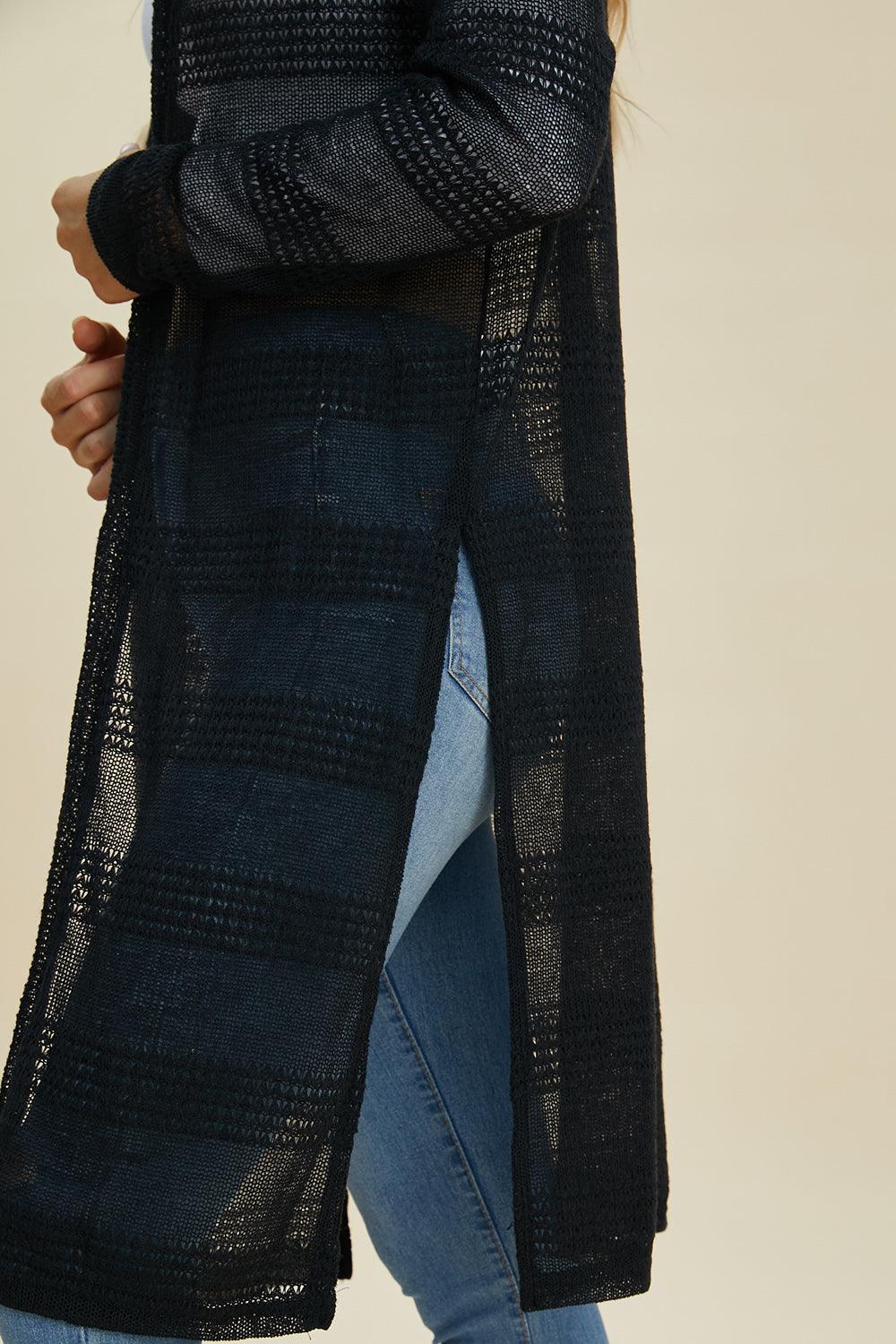 Double Take Full Size Open Front Longline Cardigan Carauana Store