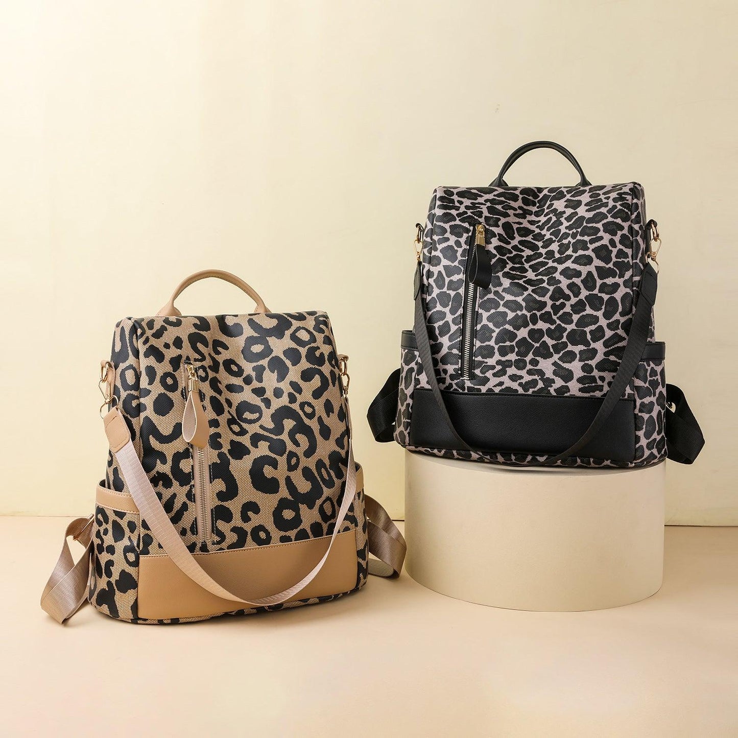 Leopard PU Leather Backpack Bag Carauana Store