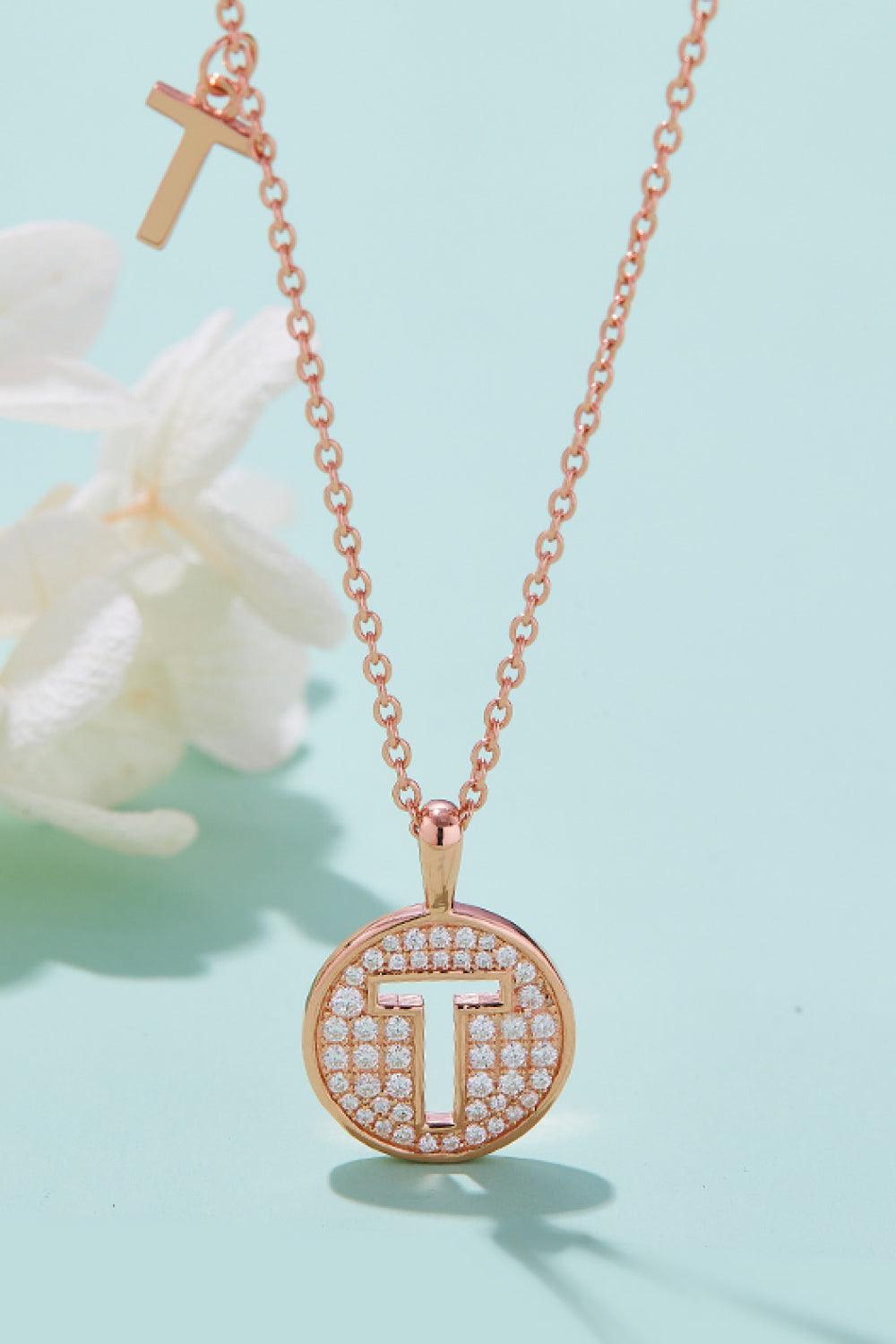 Adored Moissanite K to T Pendant Necklace Carauana Store