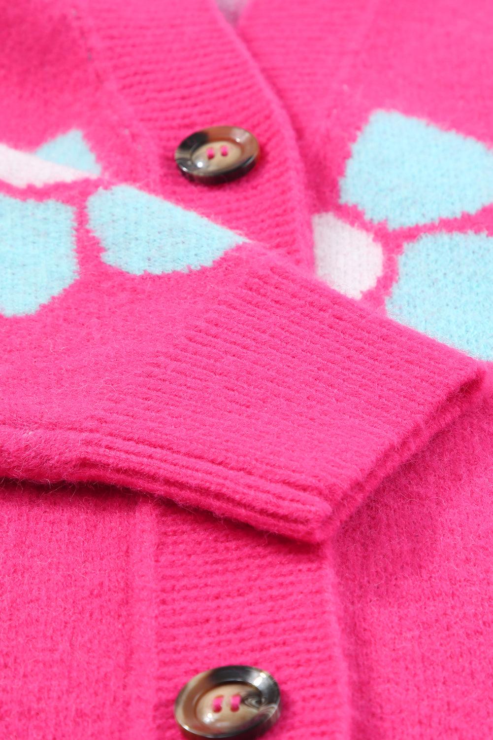 Floral Button-Up V-Neck Cardigan Carauana Store