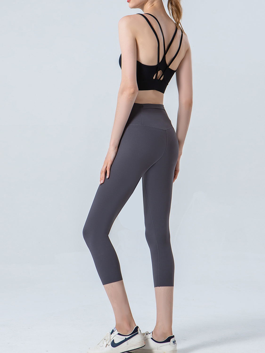 Wide Waistband Cropped Sports Leggings Carauana Store
