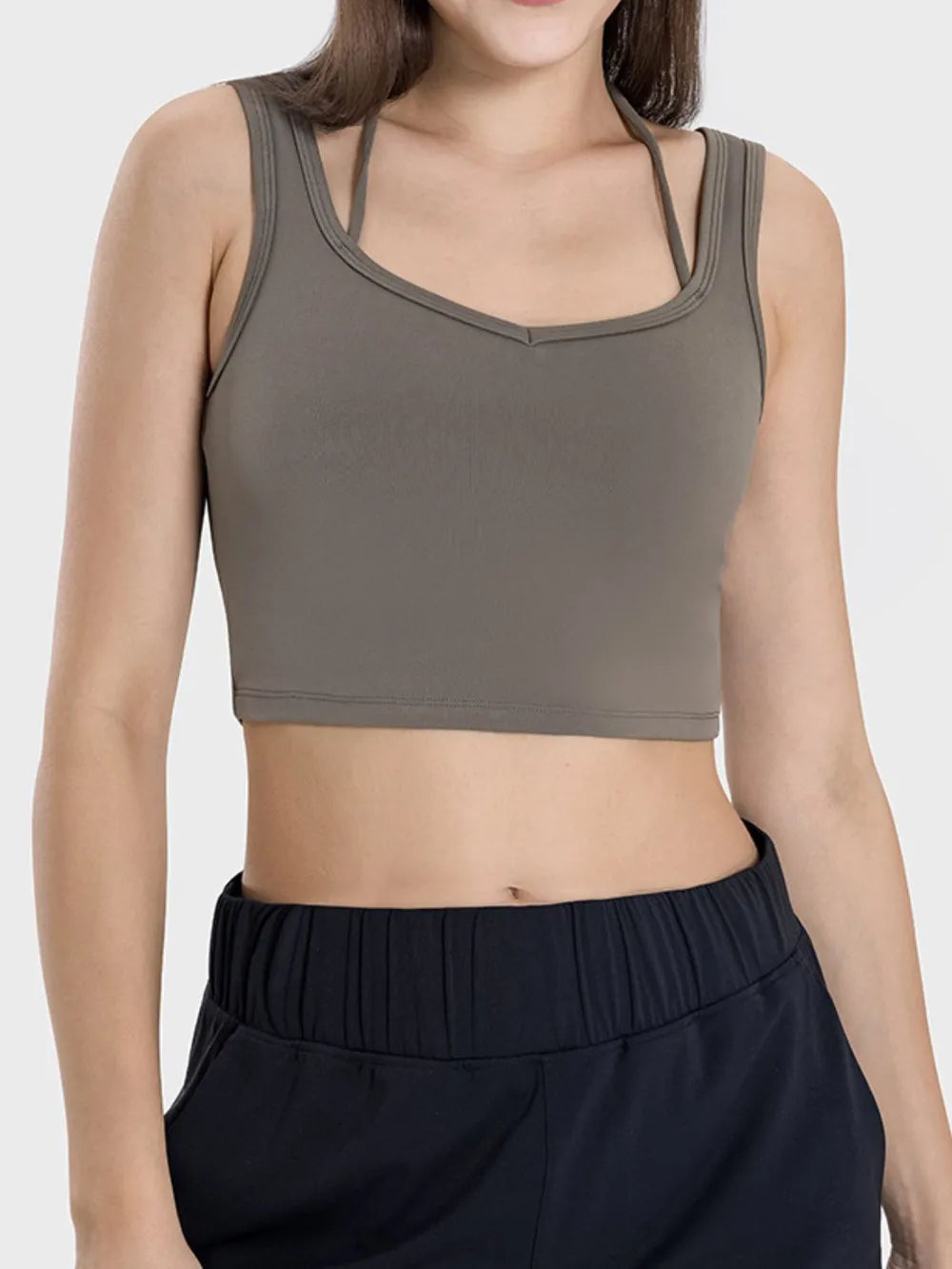 Millennia Crisscross Square Neck Active Tank Carauana Store
