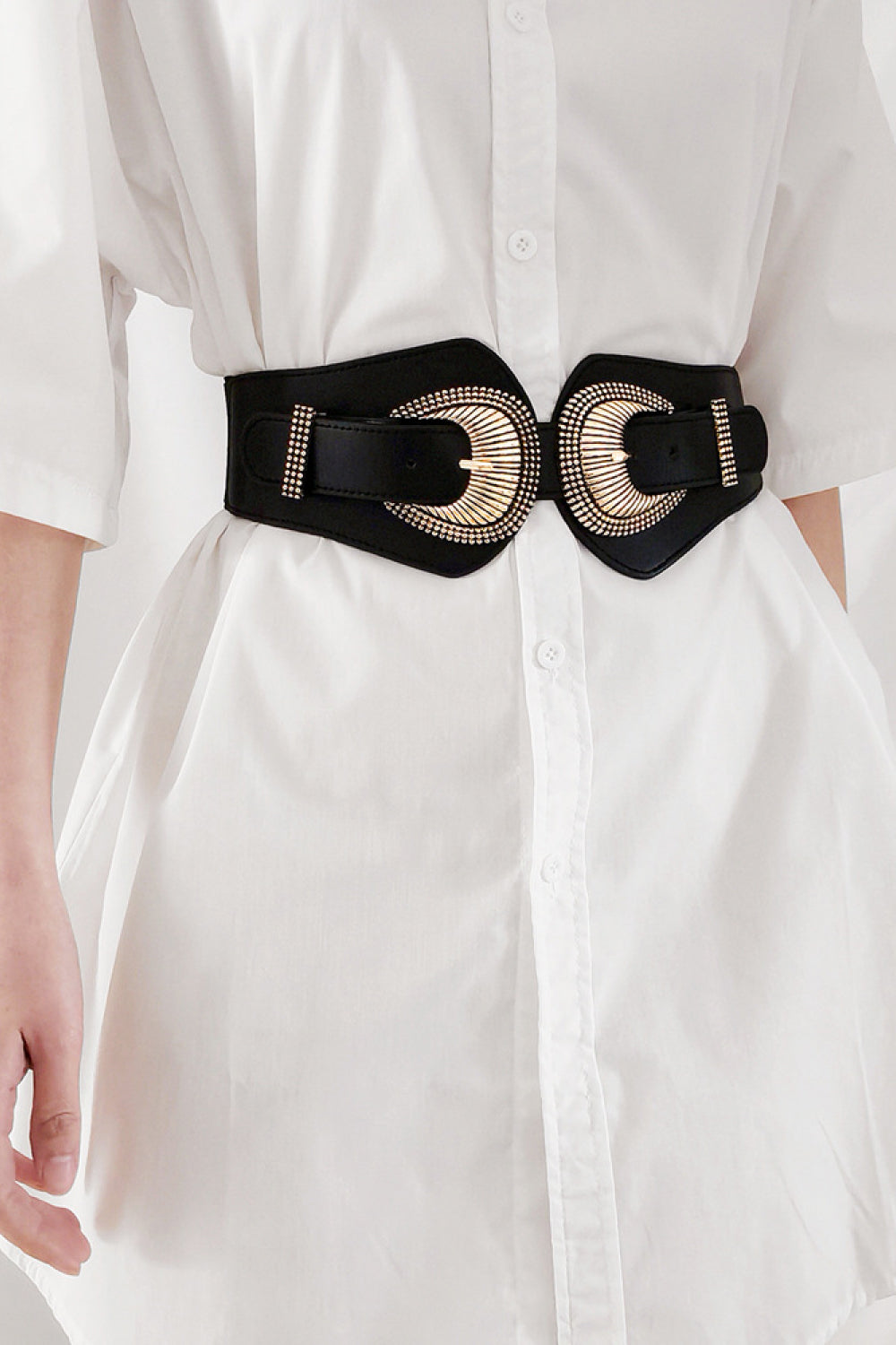 Shell Double Buckle Elastic Wide Belt Carauana Store