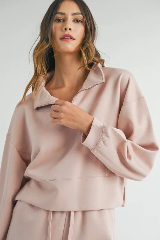 MABLE Half Zip Sweatshirt and Shorts Set Carauana Store