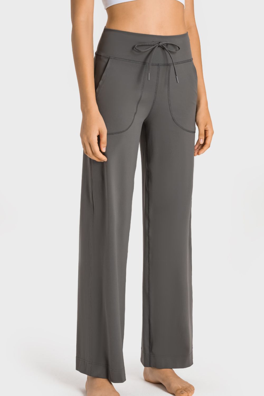 Millennia Drawstring Waist Wide Leg Sports Pants with Pockets Carauana Store