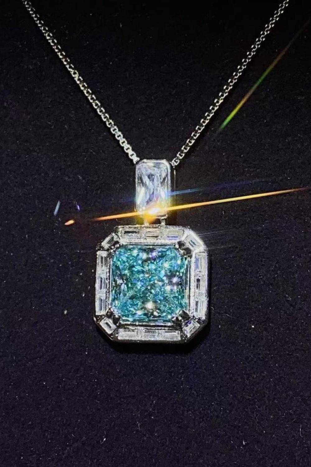 2 Carat Moissanite Square Pendant Necklace Carauana Store