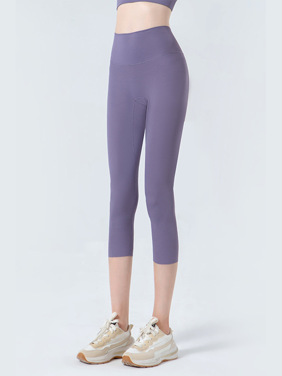 Wide Waistband Cropped Sports Leggings Carauana Store