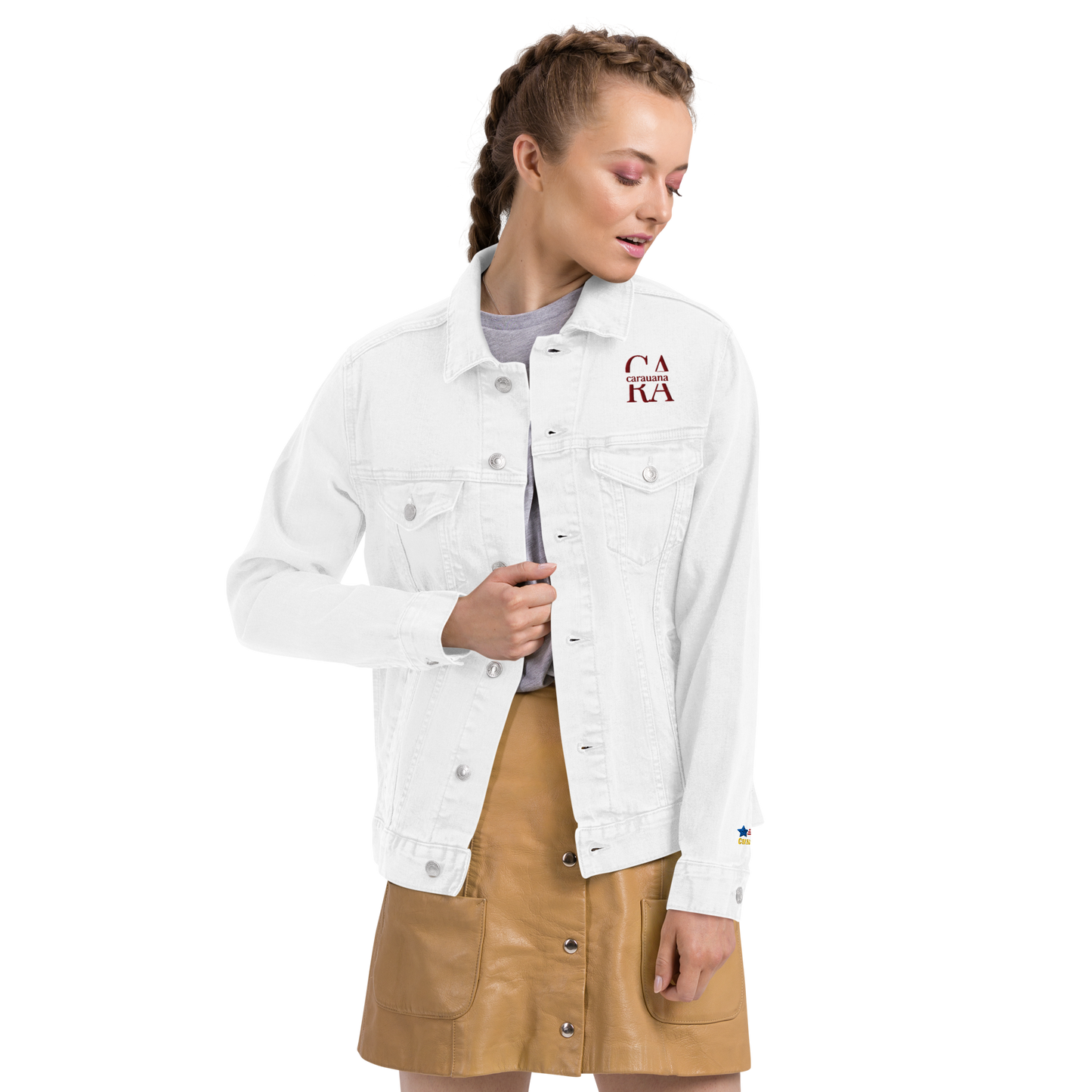 CaRaUaNa Original denim jacket white Carauana Store