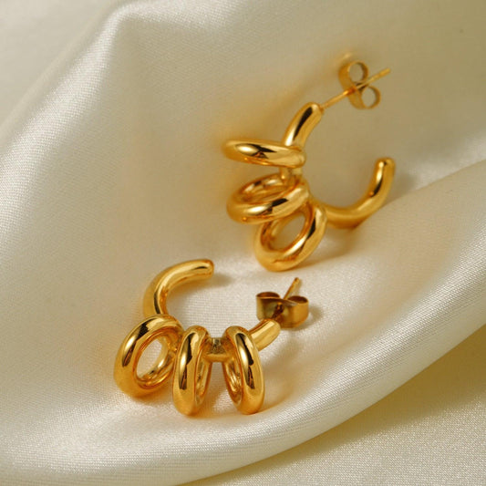 Stainless Steel C-Hoop Earrings Carauana Store